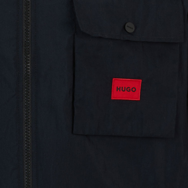 HUGO BOSS SS24 Black Long Sleeve Jacket with Pocket Logo Print for Men 50482701-001 圖 5