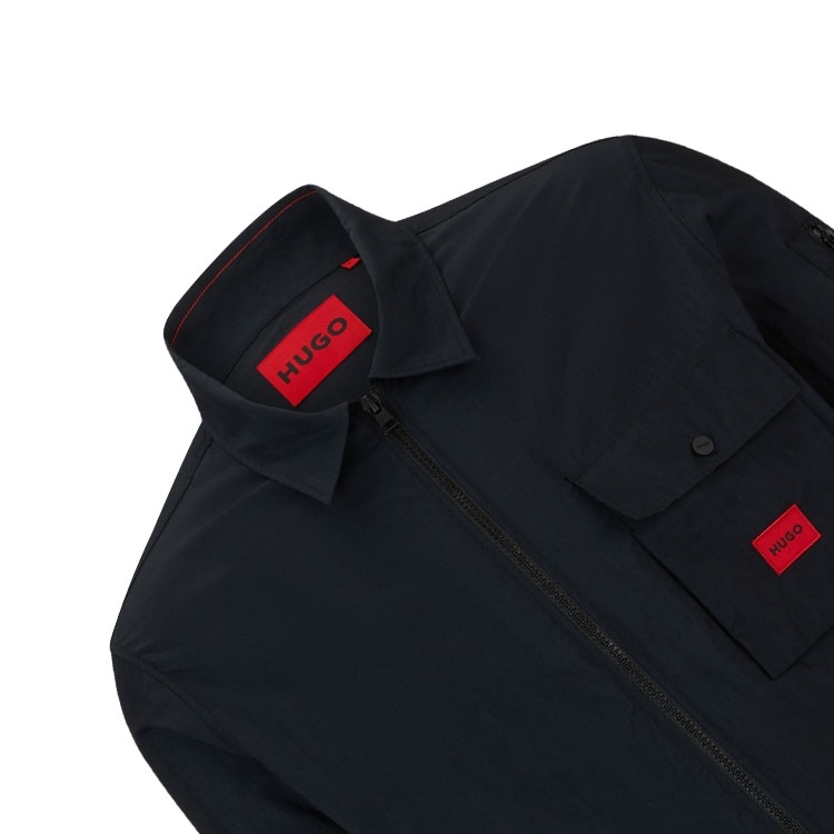 HUGO BOSS SS24 Black Long Sleeve Jacket with Pocket Logo Print for Men 50482701-001 圖 7