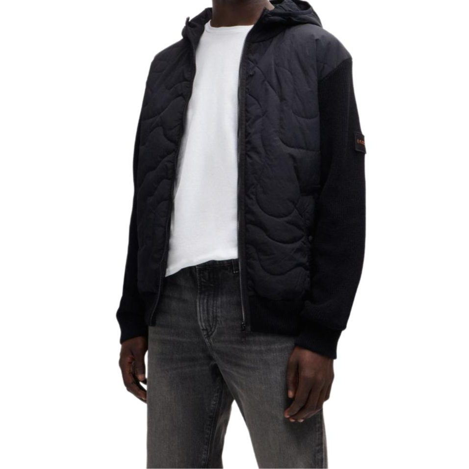 HUGO BOSS SS24 Black Loose Fit Jacket with Letter Logo Design 50516886-001 圖 5