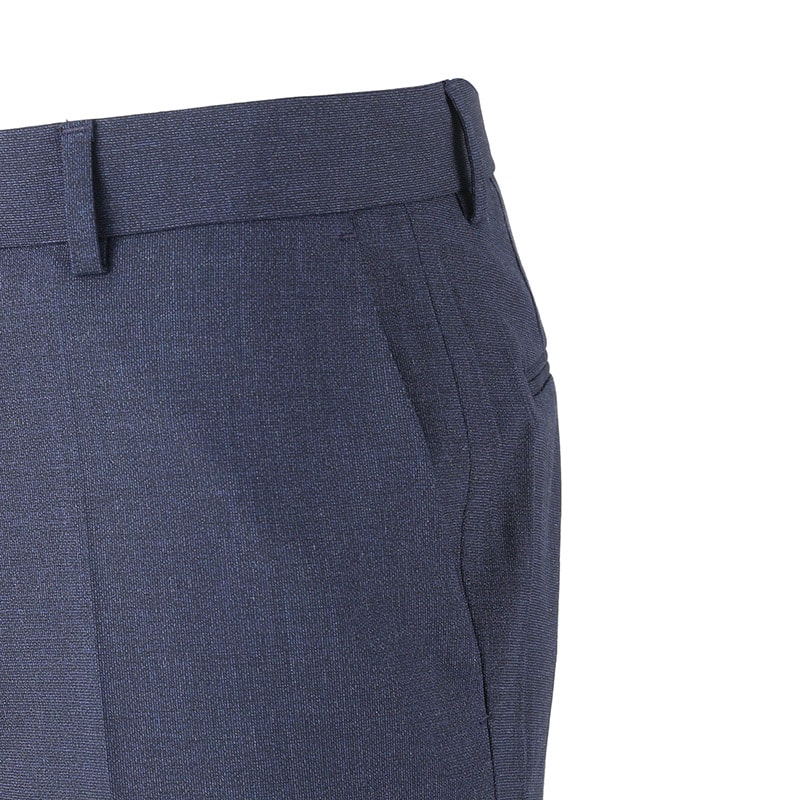 Sizing HUGO BOSS SS24 黑色修身褶皺休閒男褲 深海軍藍。 50509578-404