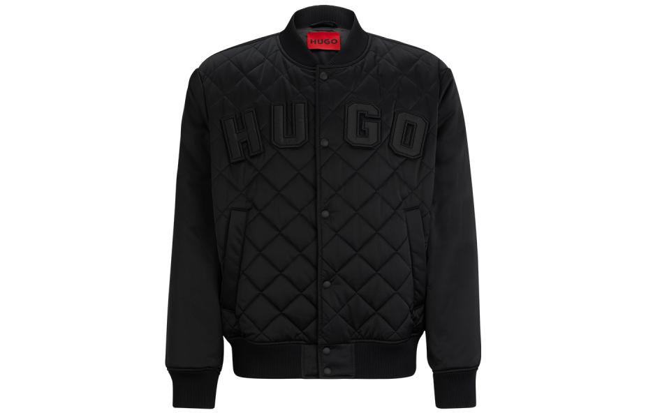 HUGO BOSS SS24 Black Solid Waterproof Zip Casual Jacket 50505403-001