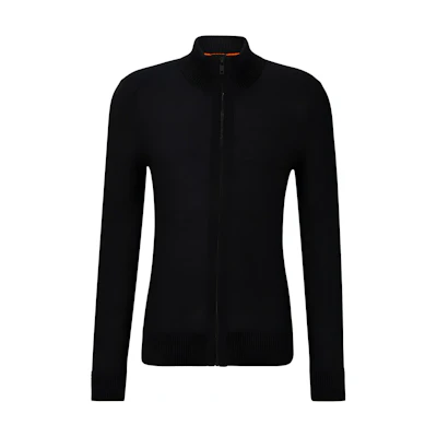 HUGO BOSS SS24 Black Zip-Up Jacket with Embroidered Logo 50501750-001
