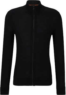 ヒューゴボス SS24 ブラック刺繍ロゴ付きジップアップジャケット 50501750-001 Order ヒューゴボス SS24 ブラック刺繍ロゴ付きジップアップジャケット 50501750-001