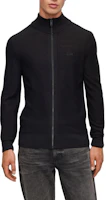 Shop HUGO BOSS SS24 黑色刺繡Logo拉鍊外套 50501750-001