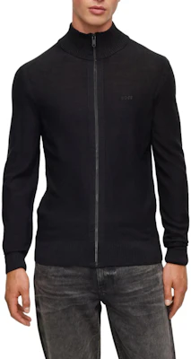 ヒューゴボス SS24 ブラック刺繍ロゴ付きジップアップジャケット 50501750-001 Shop ヒューゴボス SS24 ブラック刺繍ロゴ付きジップアップジャケット 50501750-001