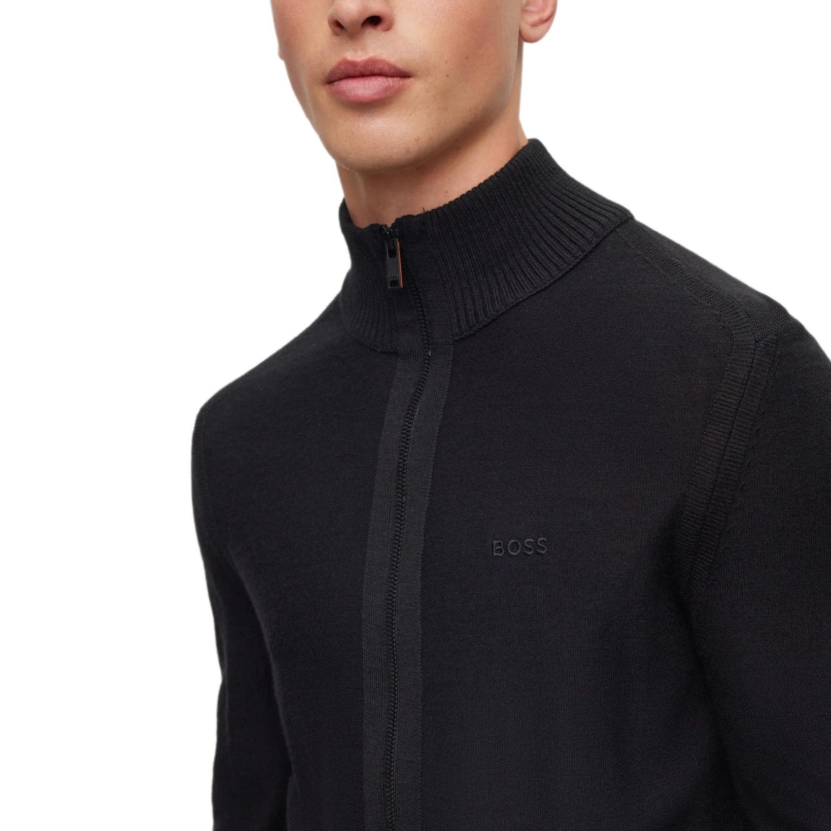 Details for ヒューゴボス SS24 ブラック刺繍ロゴ付きジップアップジャケット 50501750-001