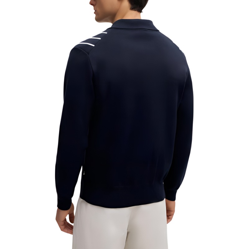 HUGO BOSS SS24 Colorblock Striped Knit Cardigan Navy Blue  Long Sleeve 50511747-404 圖 5