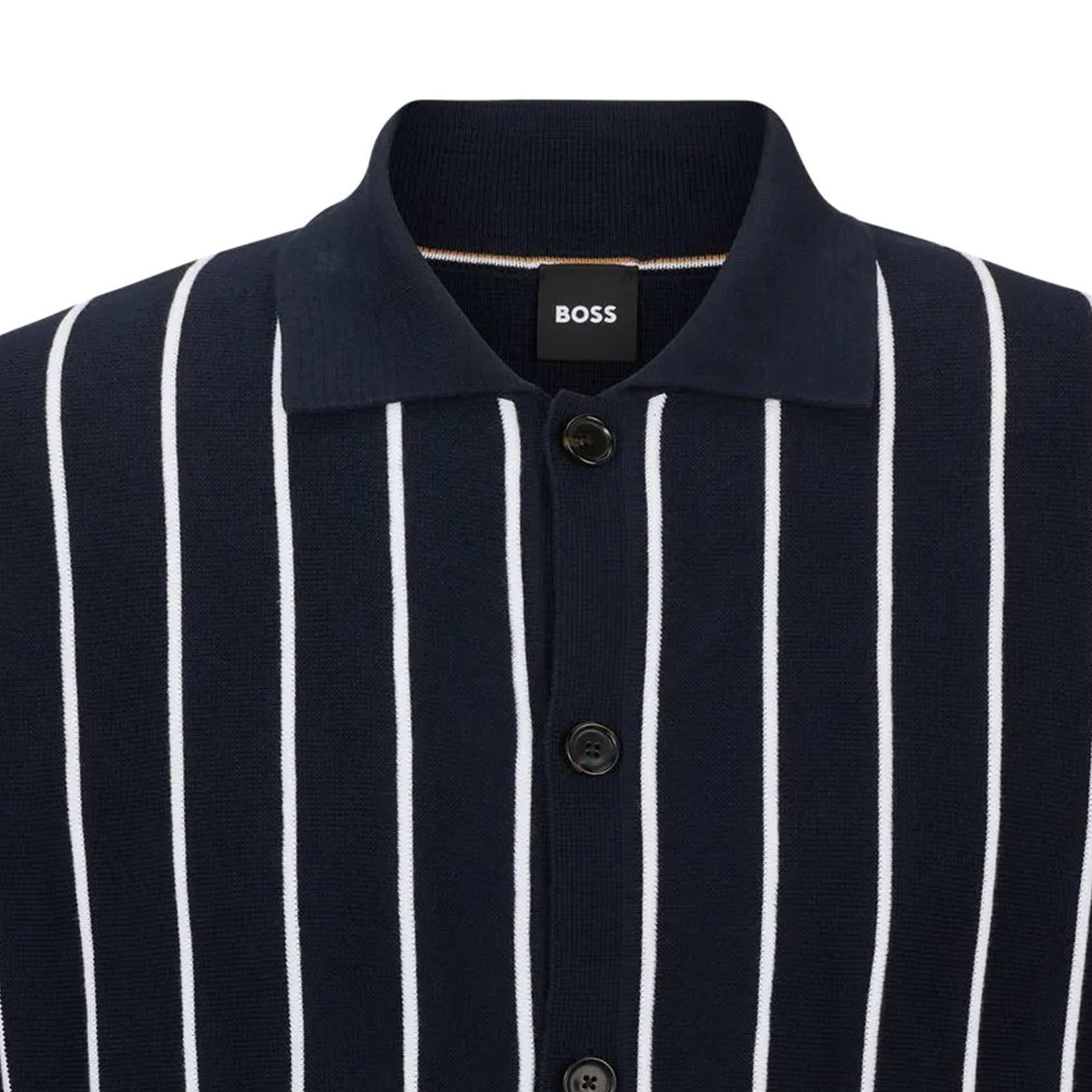 HUGO BOSS SS24 Colorblock Striped Knit Cardigan Navy Blue  Long Sleeve 50511747-404 圖 7