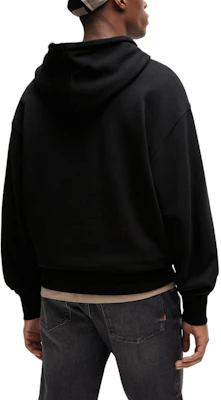 휴고 보스 SS24 코튼 테리 후드티 콘트라스트 로고 블랙 풀오버 50514530-001 Purchase 휴고 보스 SS24 코튼 테리 후드티 콘트라스트 로고 블랙 풀오버 50514530-001