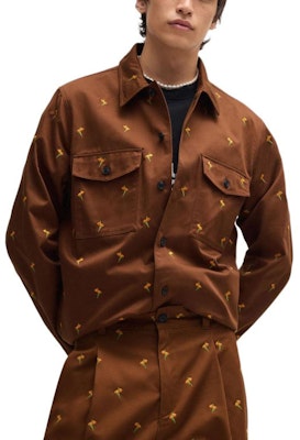 HUGO BOSS SS24 棕色花卉刺繡寬鬆版長袖襯衫 50520089-212 Sizing HUGO BOSS SS24 棕色花卉刺繡寬鬆版長袖襯衫 50520089-212