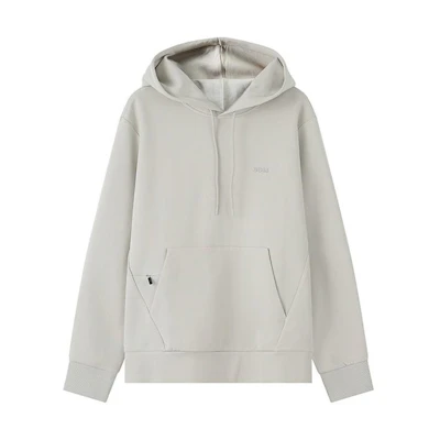HUGO BOSS SS24 Green Collection Beige Hoodie with Logo Embroidery for Men 50506130-271