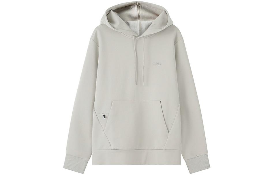 HUGO BOSS SS24 Green Collection Beige Hoodie with Logo Embroidery for Men 50506130-271 圖 2