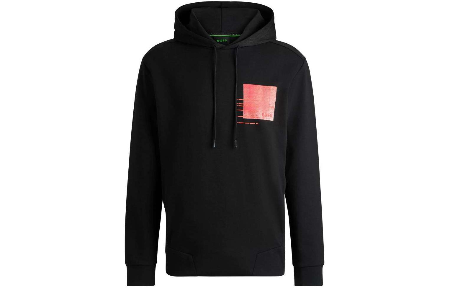 HUGO BOSS SS24 Hoodie Black with Letter Logo Print 50512509-001