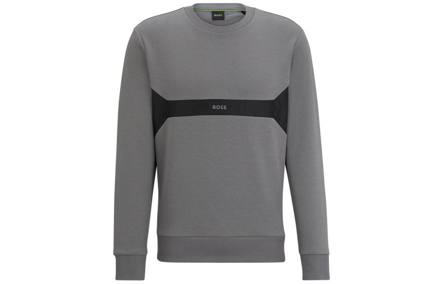 HUGO BOSS SS24 Letter Print Crewneck Long Sleeve Sweatshirt Grey Mens 50504887-036 圖 2