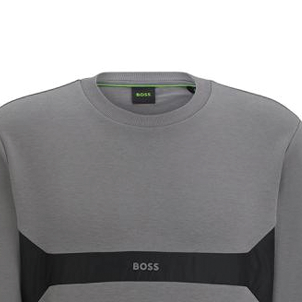 HUGO BOSS SS24 Letter Print Crewneck Long Sleeve Sweatshirt Grey Mens 50504887-036 圖 6