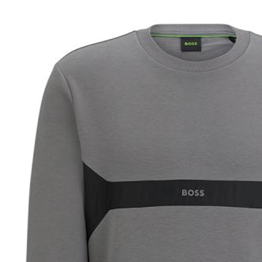 HUGO BOSS SS24 Letter Print Crewneck Long Sleeve Sweatshirt Grey Mens 50504887-036 圖 7