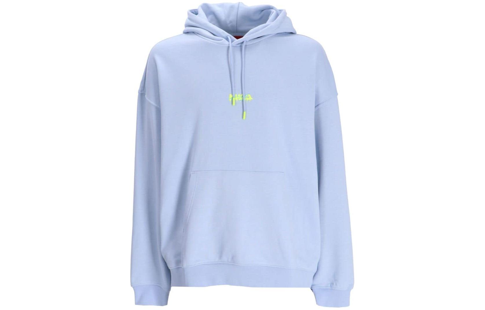 HUGO BOSS SS24 Light Blue Hoodie with Logo Print 50509979-LIGHTBLUE