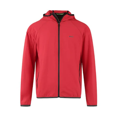 HUGO BOSS SS24 Lightweight Waterproof Jacket Red with Logo Print 50491921-610