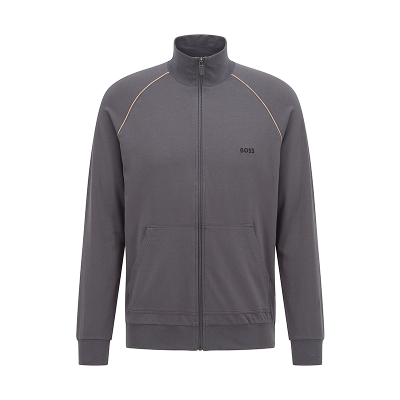 HUGO BOSS SS24 Logo Embroidered Grey Long Sleeve Sweatshirt Men 50469596-022