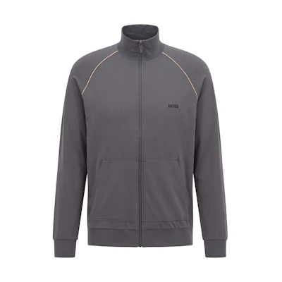 HUGO BOSS SS24 Logo Embroidered Grey Long Sleeve Sweatshirt Men 50469596-022