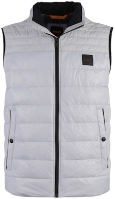 雨果博斯 SS24 徽标灰色轻便夹克马甲. 50496725-050 Order 雨果博斯 SS24 徽标灰色轻便夹克马甲. 50496725-050