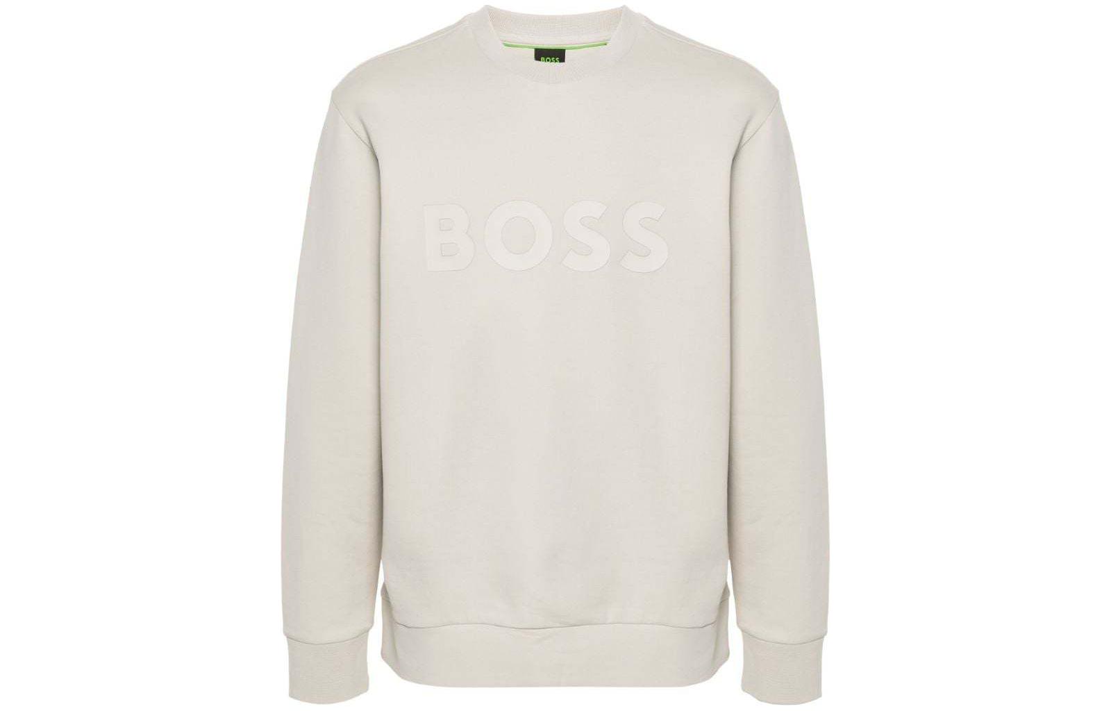 HUGO BOSS SS24 Logo Patch Casual Oversized Sweatshirt Men’s Light Beige 50506119-271