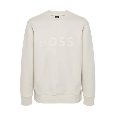HUGO BOSS SS24 Logo Patch Casual Oversized Sweatshirt Men’s Light Beige 50506119-271