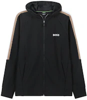 HUGO BOSS SS24 Logo Print Zip Hoodie Black Long-Sleeve Sweatshirt 50504552-001 HUGO BOSS SS24 Logo Print Zip Hoodie Black Long-Sleeve Sweatshirt 50504552-001