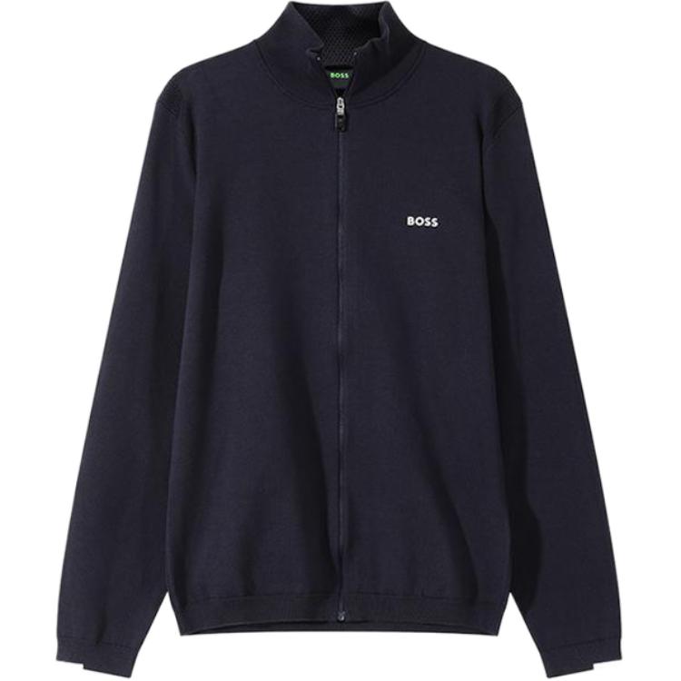 HUGO BOSS SS24 Logo Print Zip Jacket  Navy Blue 50498540-402