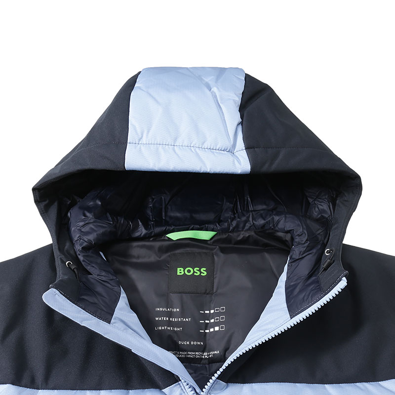 HUGO BOSS SS24 Logo Printed Hooded Sleeveless Down Jacket Navy . 50497645-498 圖 8