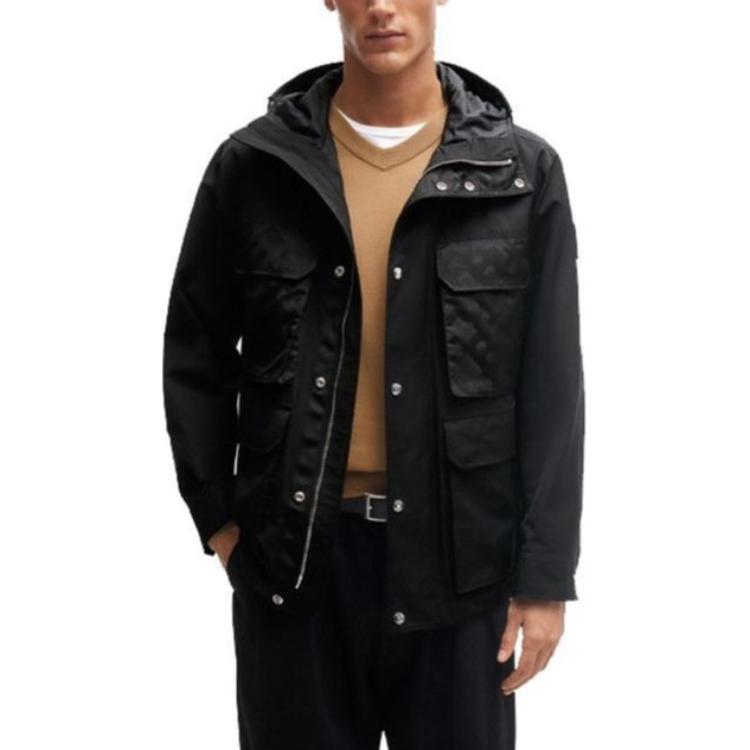 HUGO BOSS SS24 Monogram Print Loose Fit Long Sleeve Jacket Men’s Black 50505323-001 圖 3