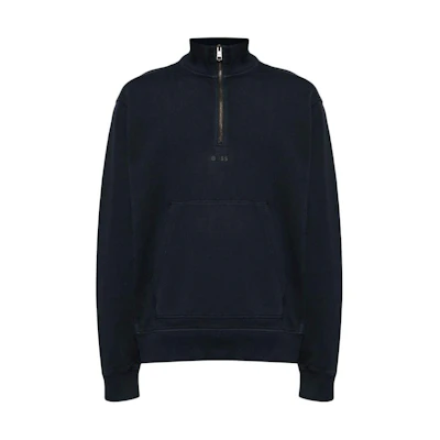 HUGO BOSS SS24 Navy Blue High-Neck Long-Sleeve Casual Sweatshirt 50476137-404