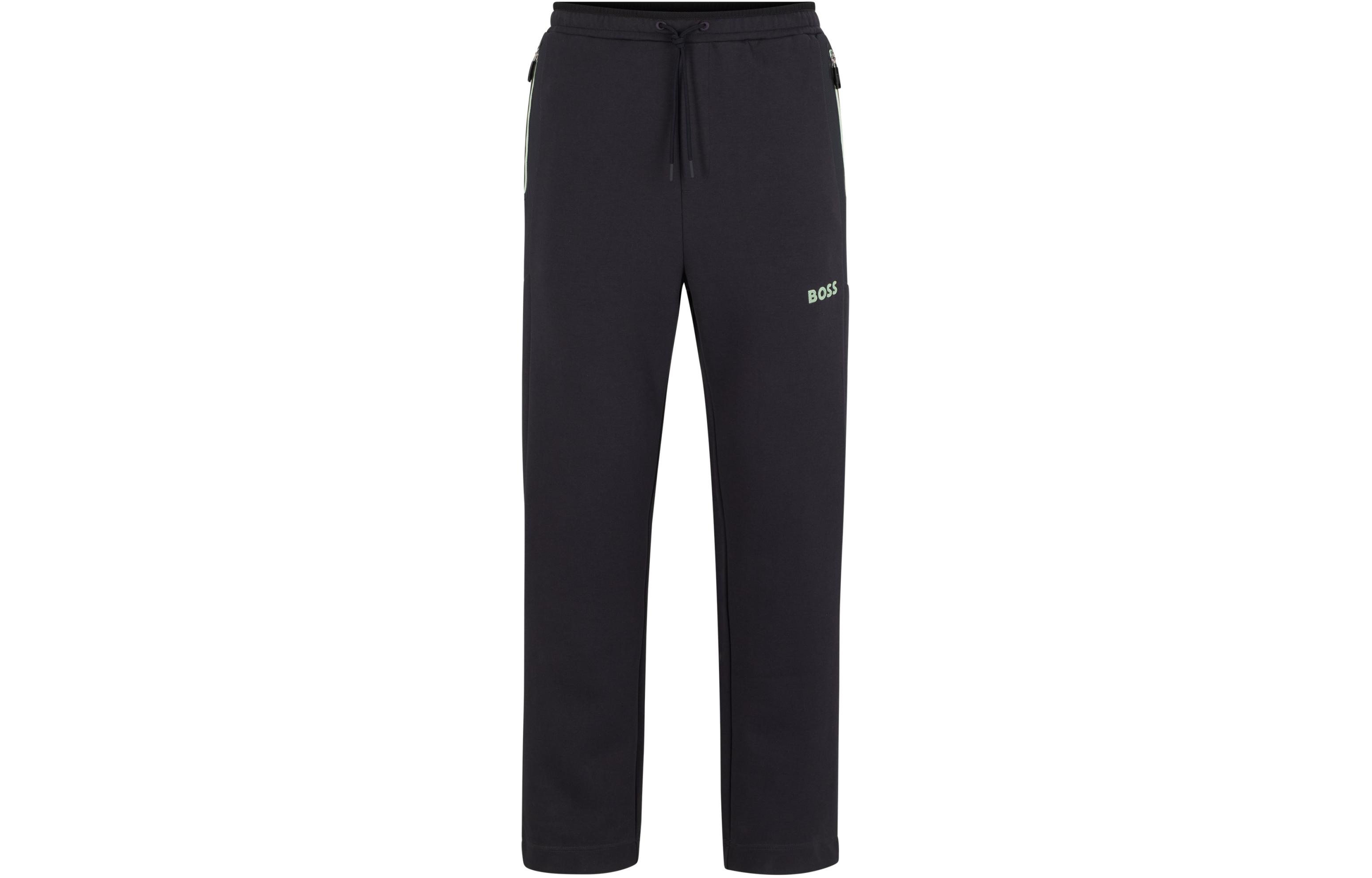 HUGO BOSS SS24 Open-Hem 3D Logo Track Pants  Casual Joggers - Dark Grey 50510347-016