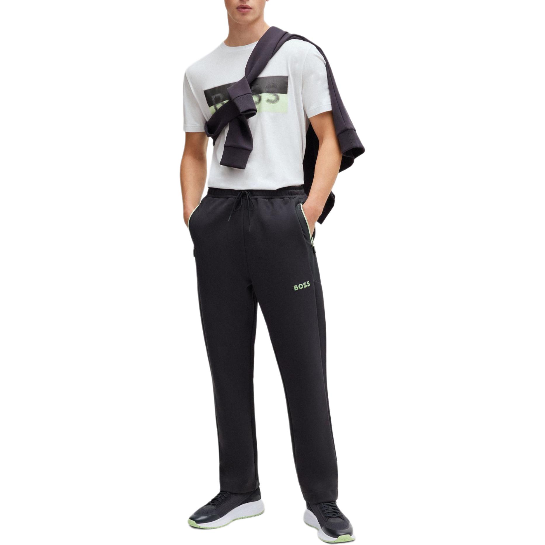 Lookbook HUGO BOSS SS24 開口下擺3D標誌運動長褲 休閒慢跑褲 - 深灰色 50510347-016