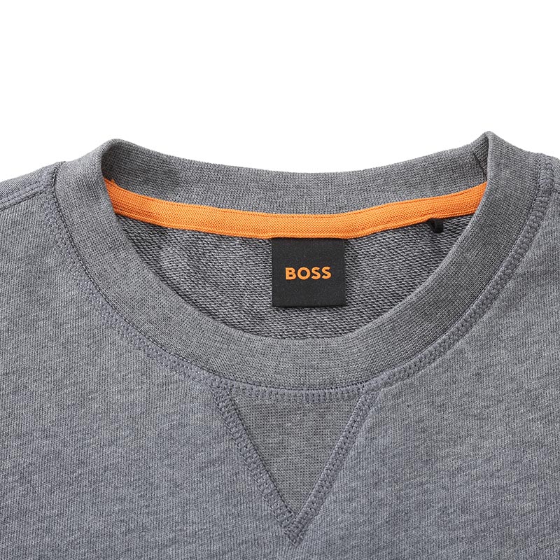 Shop HUGO BOSS SS24 橘標灰色圓領休閒衫 時尚款 50509323-051