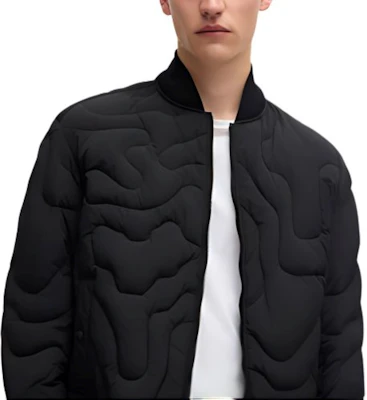 HUGO BOSS SS24 Jaket Lelaki Kalis Air Berlapik - Hitam. 50518307-001 Sizing HUGO BOSS SS24 Jaket Lelaki Kalis Air Berlapik - Hitam. 50518307-001