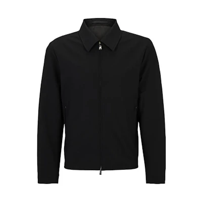 HUGO BOSS SS24 Slim Fit Black Zip-Up Casual Jacket with Collared Design 50509566-001