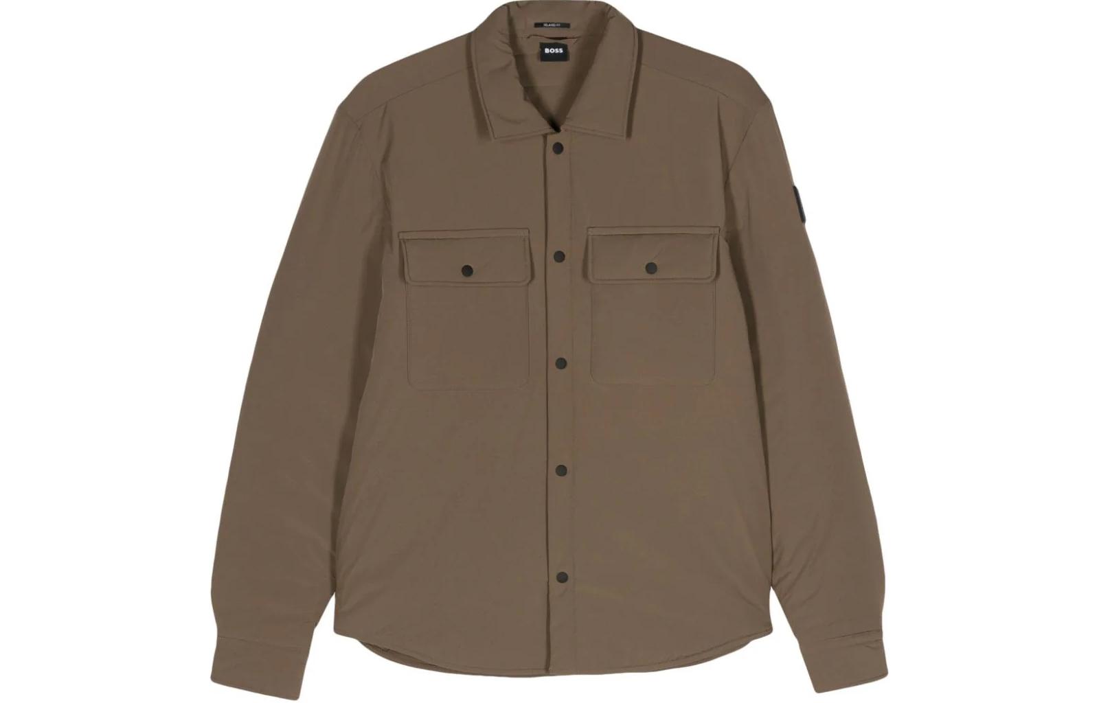 HUGO BOSS SS24 Solid Camel Brown Single-Breasted Long Sleeve Jacket 50509190-249