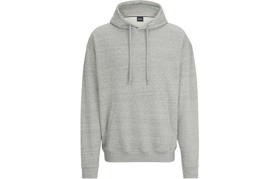 HUGO BOSS SS24 Solid Color Hoodie with Drawstring Grey 50511069-035