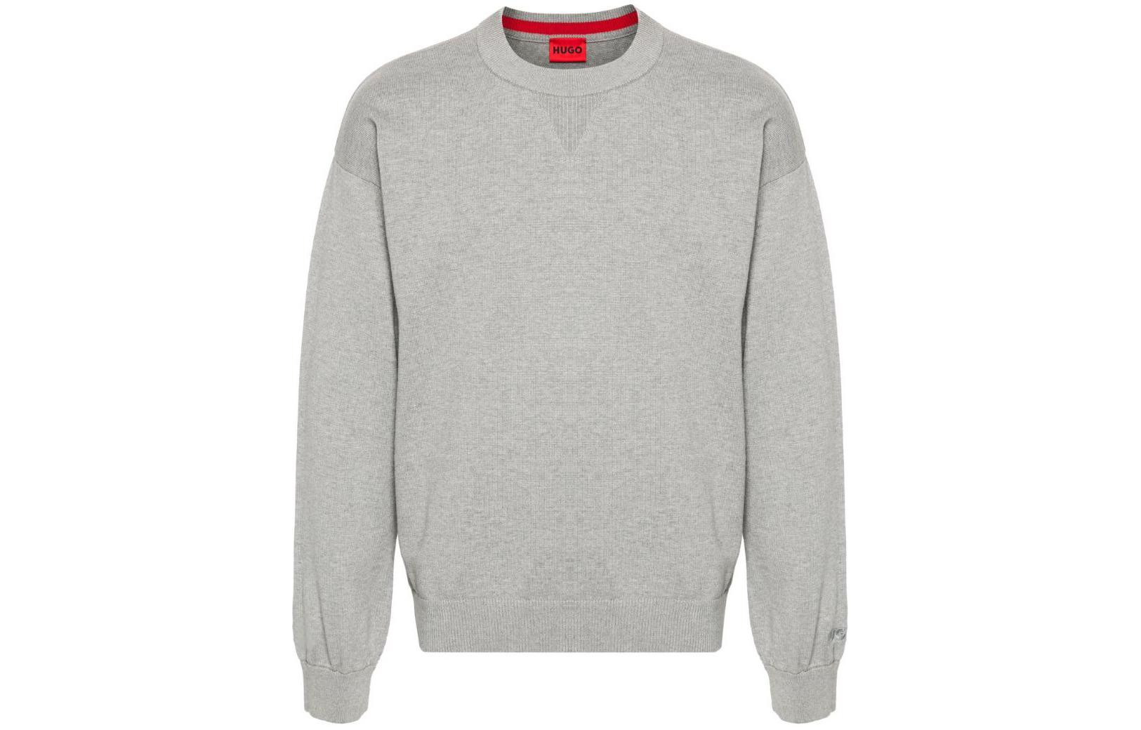 HUGO BOSS SS24 Solid Loose Fit Crewneck Sweatshirt - Ash Gray 50486860-039