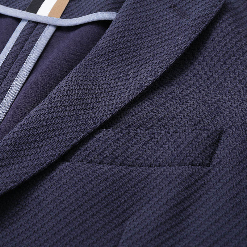 HUGO BOSS SS24 Solid Navy Single-Breasted Long-Sleeve  Blazer. 50510343-404 圖 4