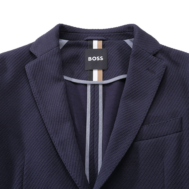 HUGO BOSS SS24 Solid Navy Single-Breasted Long-Sleeve  Blazer. 50510343-404 圖 7