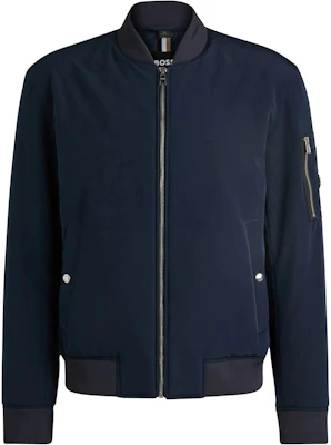 HUGO BOSS SS24 Jaket Zip-Up Kerah Stand Pria Navy Blue. 50519981-404 Buy HUGO BOSS SS24 Jaket Zip-Up Kerah Stand Pria Navy Blue. 50519981-404