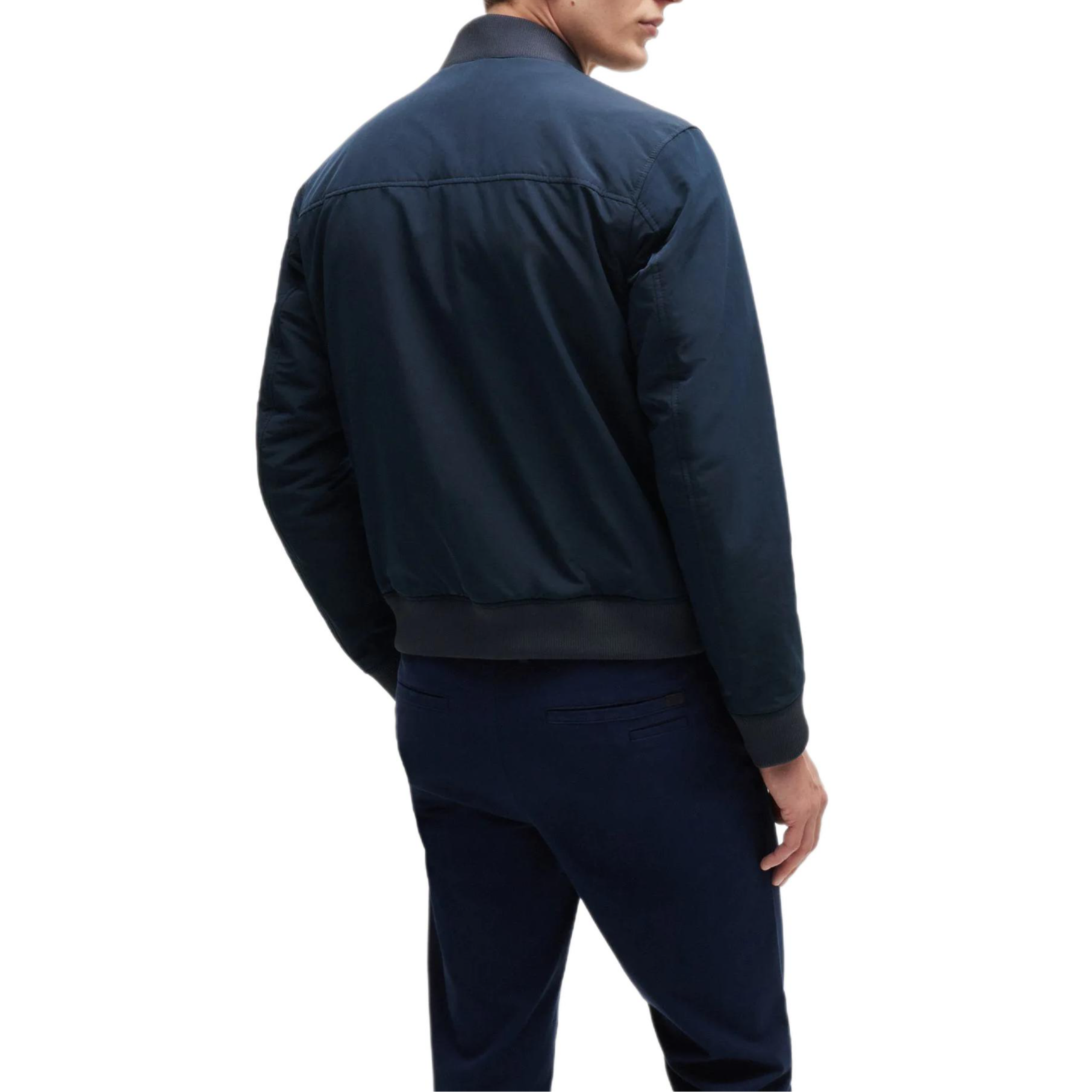 HUGO BOSS SS24 Solid Stand Collar Zip-Up Jacket Men’s Navy Blue. 50519981-404 圖 5