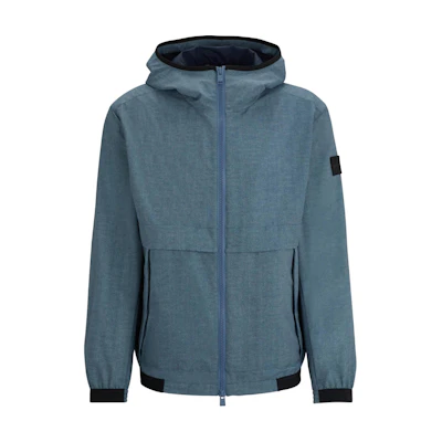 HUGO BOSS SS24 Solid Zip-Up Hoodie Jacket Bright Blue 50509835-438