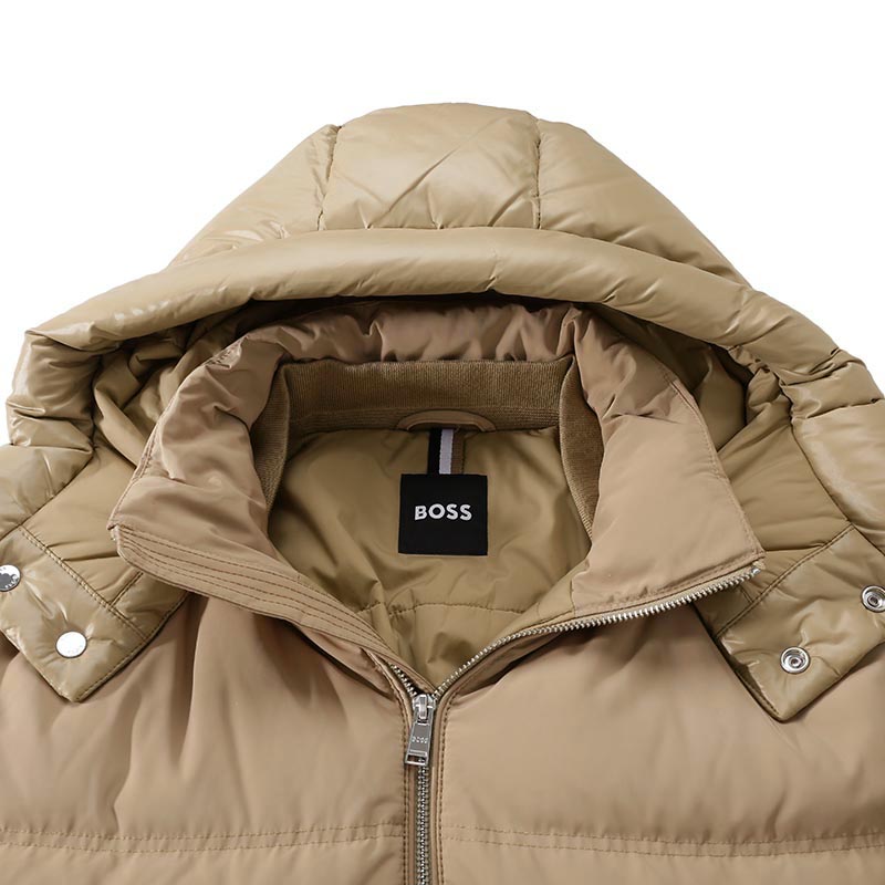 HUGO BOSS SS24 Spliced Hooded Zip-Up Down Jacket  - Ochre. 50499800-260 圖 7