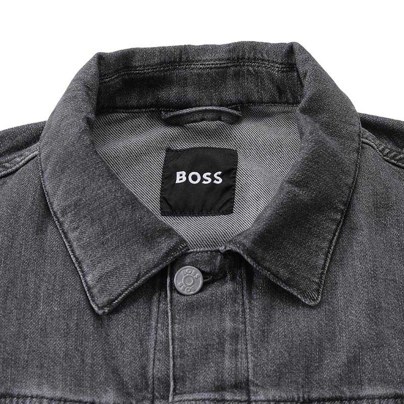 HUGO BOSS SS24 Washed Single-Breasted Collared Denim Jacket Men’s Dark Grey 50509440-029 圖 4