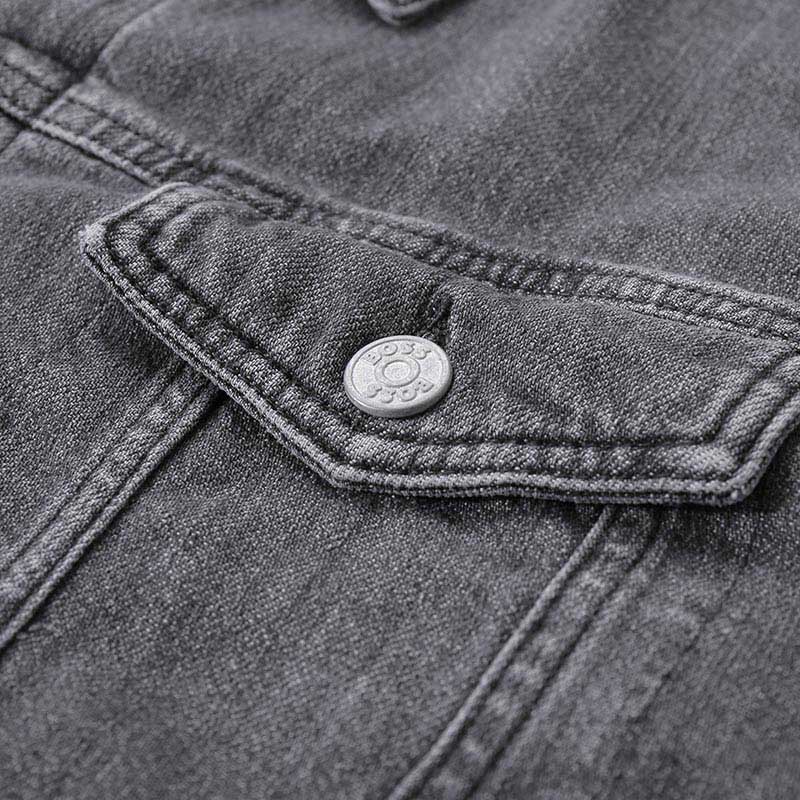 HUGO BOSS SS24 Washed Single-Breasted Collared Denim Jacket Men’s Dark Grey 50509440-029 圖 5