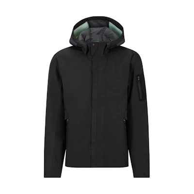 HUGO BOSS SS24 Waterproof Hooded Jacket with Zip Pocket in Anthracite 50508576-016