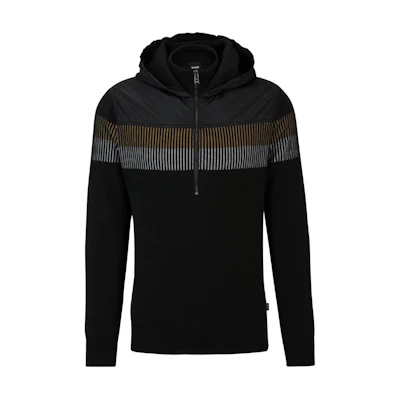HUGO BOSS Stripe Zip Hoodie Jacket Black - 50506030001